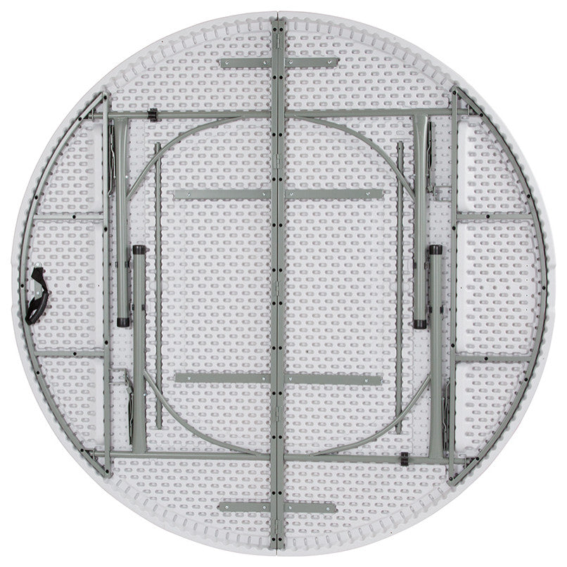 72'' Round Bi-Fold Granite White Plastic Folding Table
