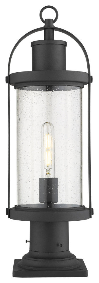 Z-Lite 569PHM-533PM Roundhouse 22" Tall Outdoor Pier Mount Post - Black