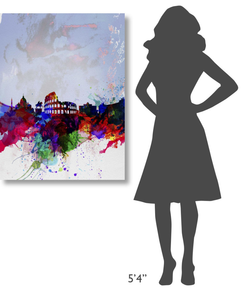 "Rome Watercolor Skyline" Fine Art Print
