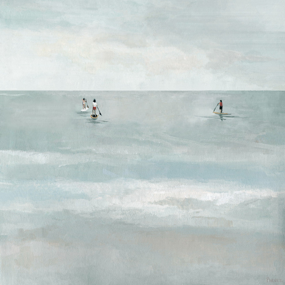 "Paddle Boarding" Painting Print on Wrapped Canvas, 48"x48"
