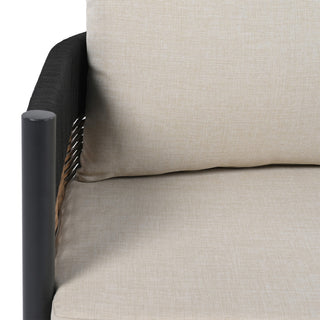 Safavieh Harrison Indoor-Outdoor 3 Seater Sofa, Black/Taupe