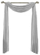 Single Soho Decorative Faux Silk Scarf, Silver