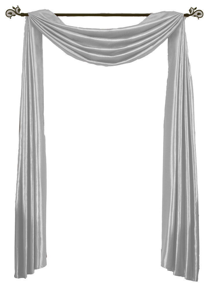 Single Soho Decorative Faux Silk Scarf, Silver