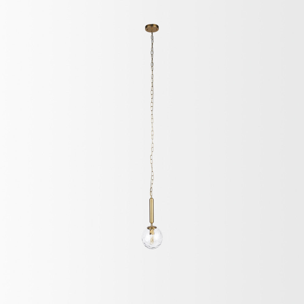 Britton Gold Metal With Clear Glass Globe 1-Light Pendant Light