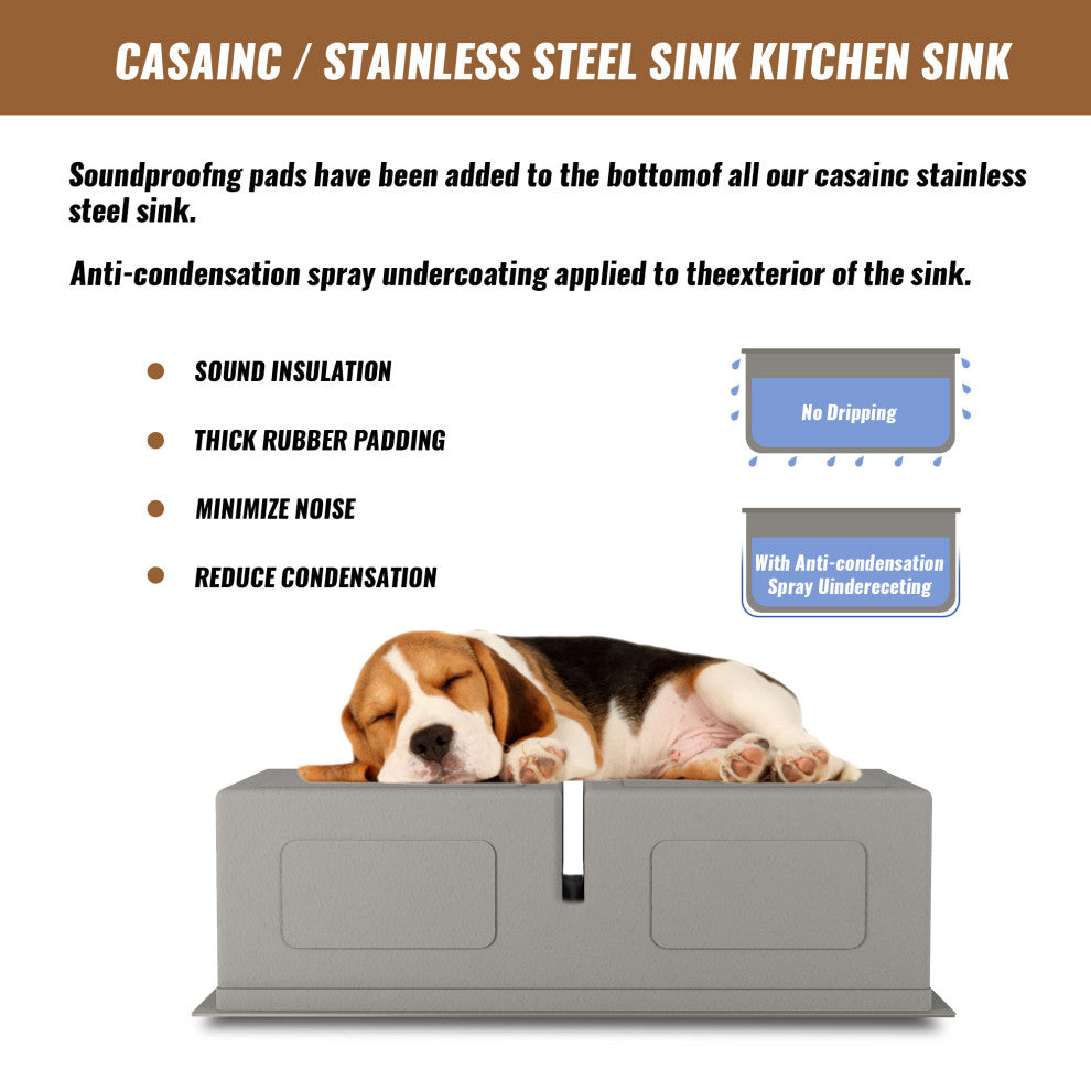 Undermount Stainless Steel 33-inch Double Bowl Kitchen Sink in Brushed