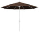 11' Matted White Collar Tilt Crank Aluminum Umbrella, Mocha Pacifica