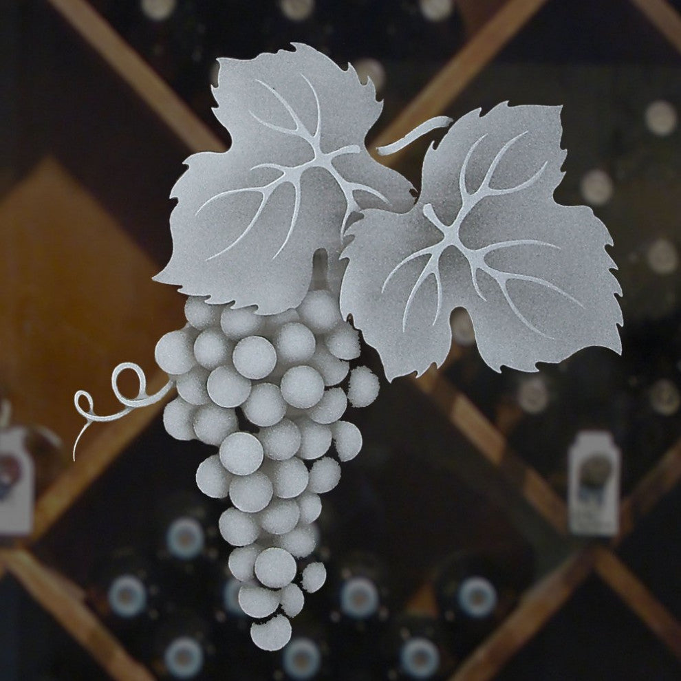 Wine Door - Grape Cluster Grape Ivy - Primed - 32" x 84" - Knob on Left -...