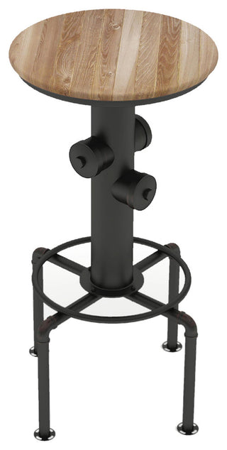 Furniture of America Zina Industrial Metal Bar Stool in Antique Black (Set of 2)