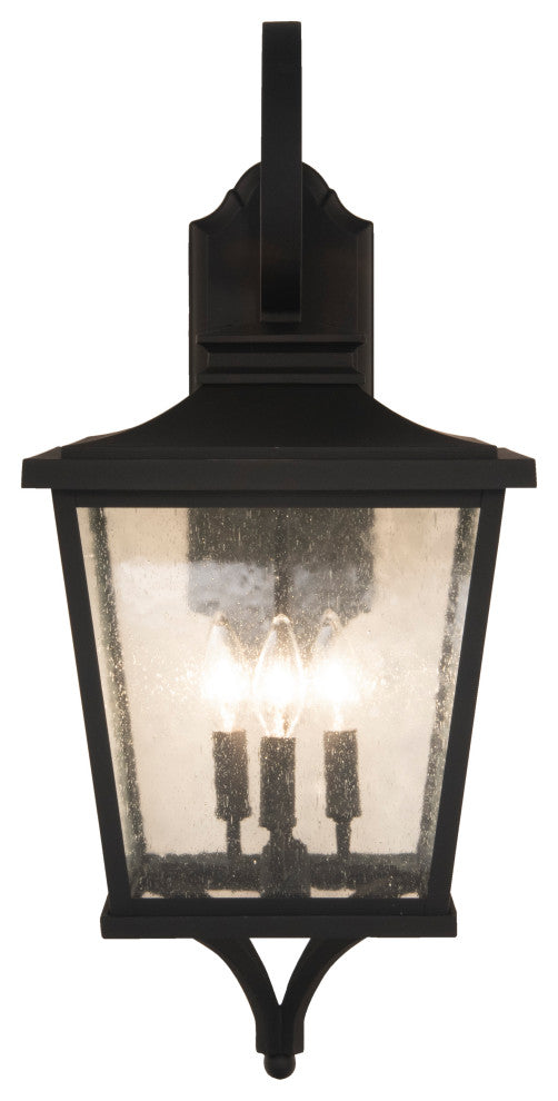 Tillman Large 3 Light Outdoor Lantern, Textured Matte Black