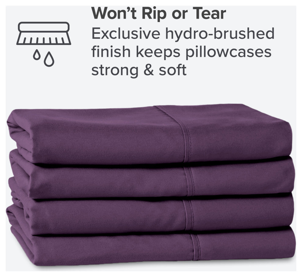 Bare Home Microfiber Pillowcases - Multi-Pack, Plum, King, Set of 4