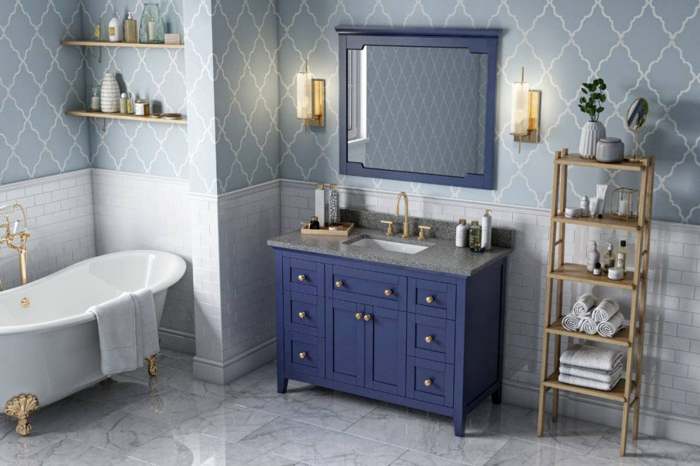 Chatham Traditional 48" Hale Blue Single Sink Vanity, Boulder Cultured Marble Va