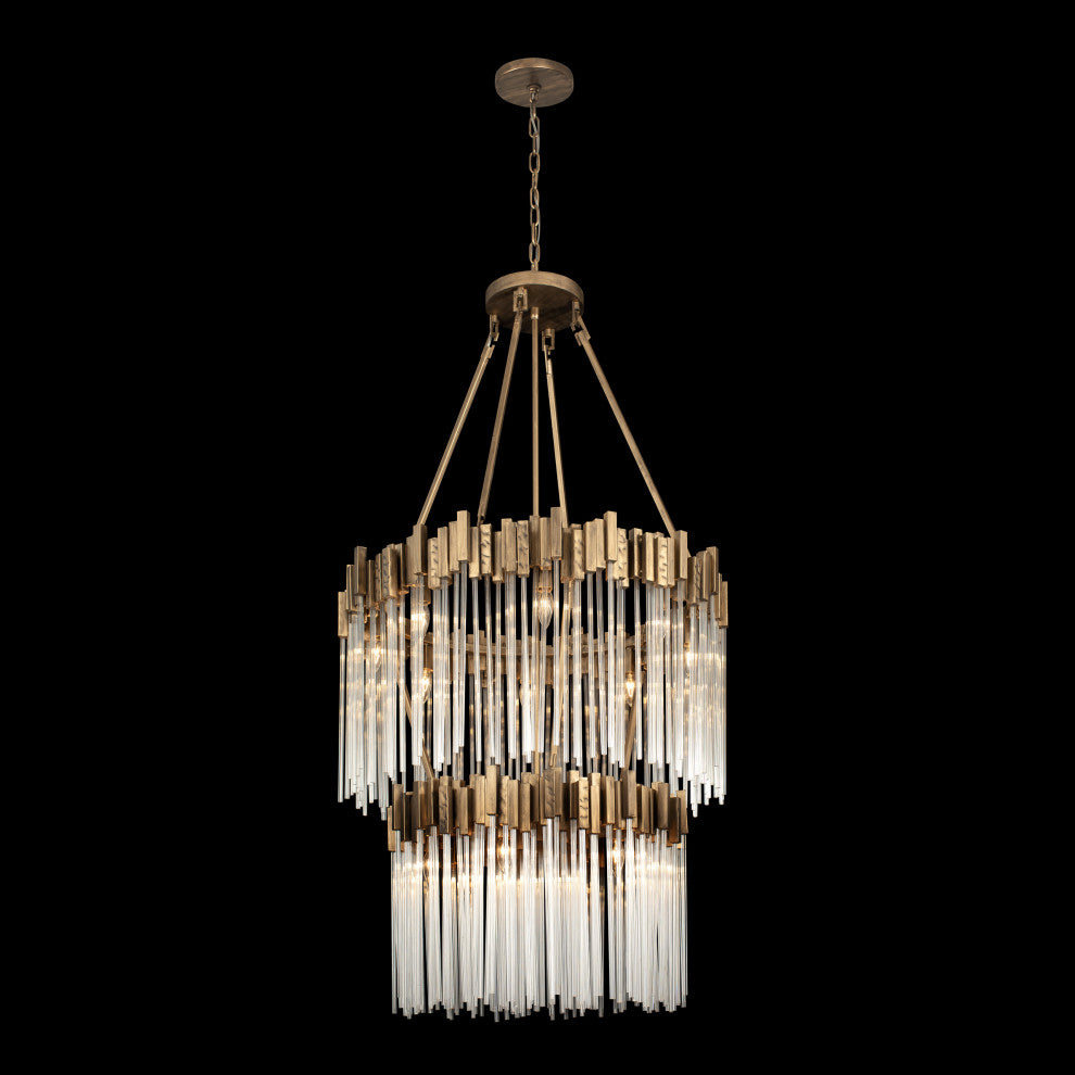 Matrix 14 Light Chandelier, Havana Gold