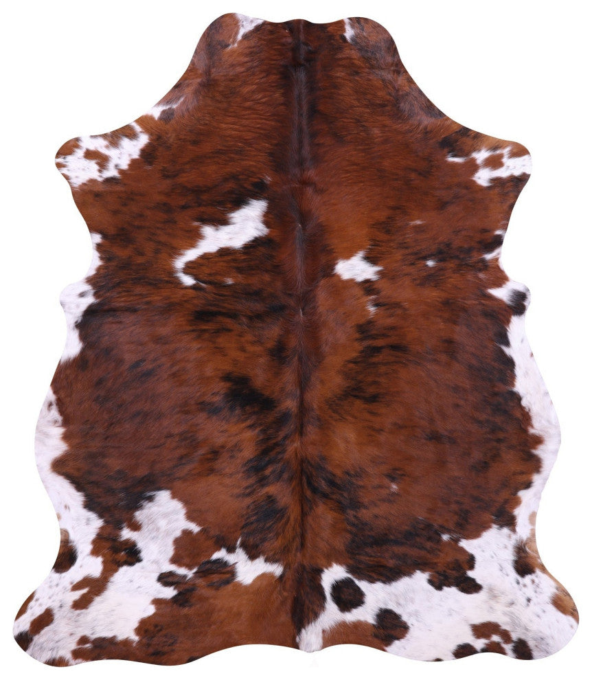 6' 6" X 5' 7" Organic Natural Hair-On Cowhide Area Rug C1495