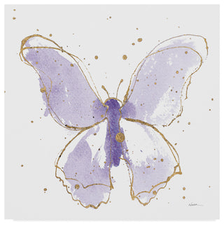 Shirley Novak 'Gilded Butterflies Ii Lavender' Canvas Art, 24"x24"