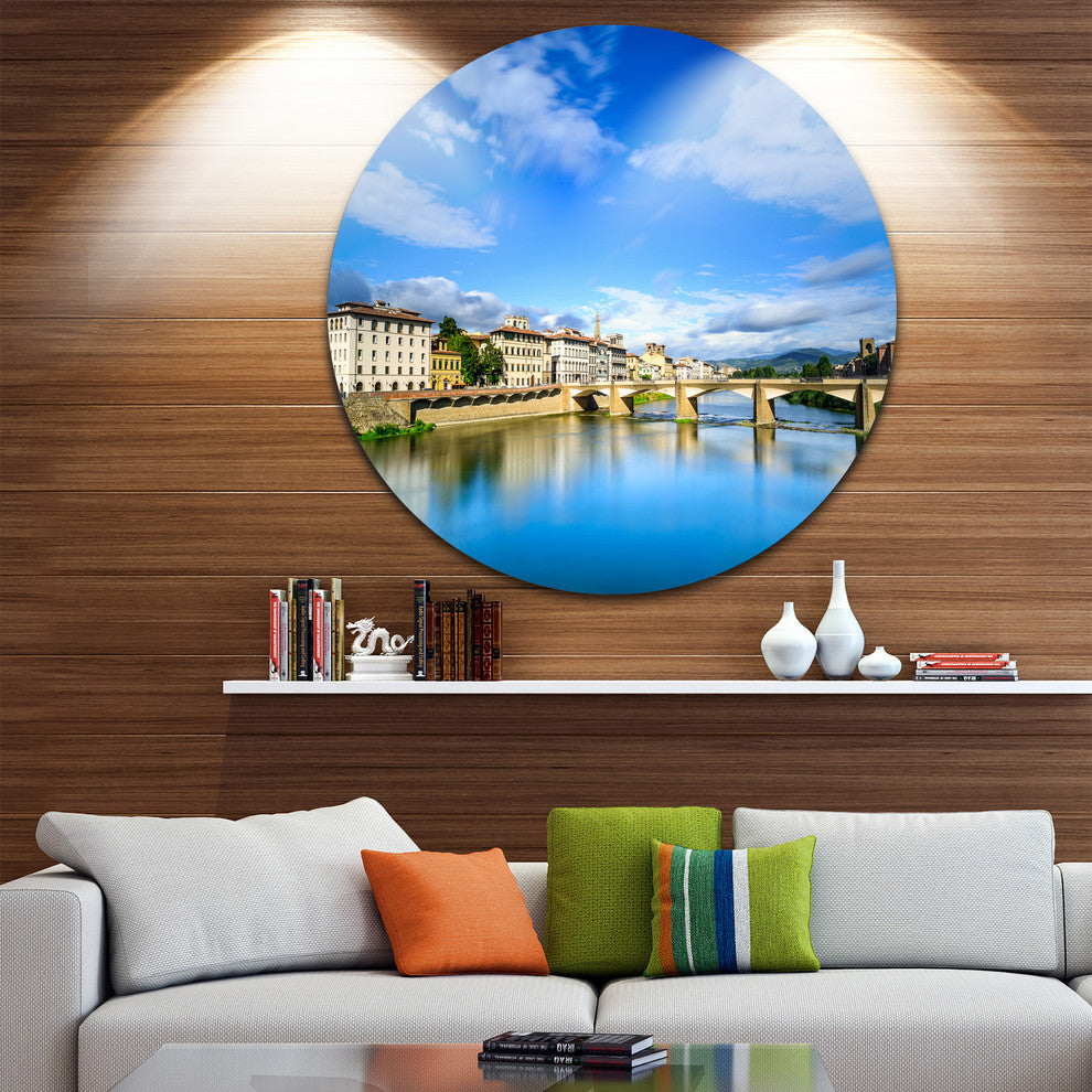 Ponte Alle Grazie Florence Italy, Seashore Disc Metal Wall Art, 36"