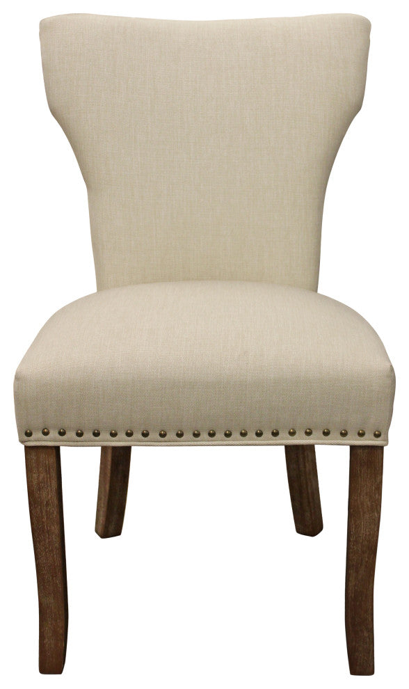 Lavaca 5-Piece Dining Set, 48" Round Dining Table and 2 Sets of Ivory Chairs