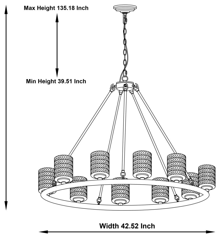 10 Light Crystal Wagon Wheel Candle Style Chandelier