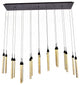 Champagne Bubble Crystal Rod Light Fixture, Dark Brown Hardware