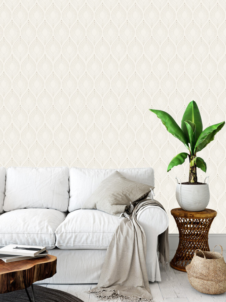 Classic White Wallpaper by Monor Designs, Sample 12"x8"
