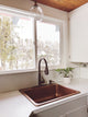 Angelico Copper 25" Single Bowl Drop-In Kitchen Sink With 4 Holes