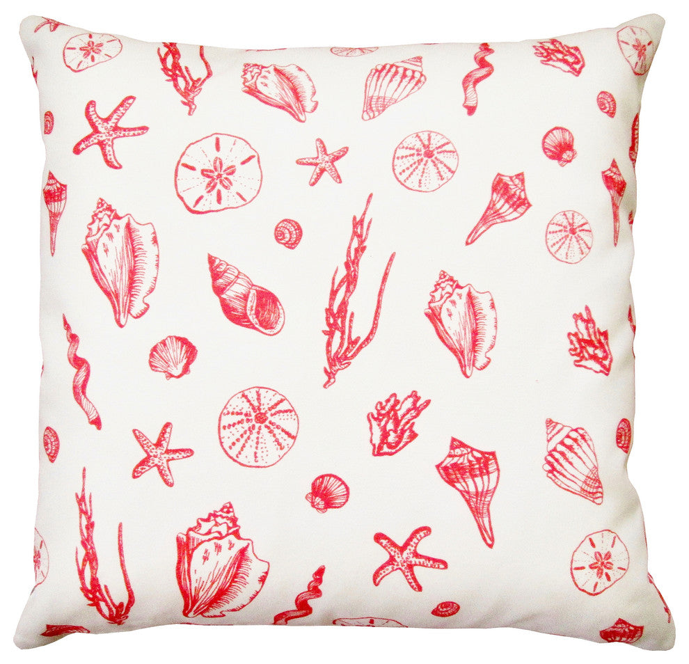 Shell 16"x16" Pillow, Coral
