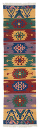 New Handwoven Turkish Kilim Rug 2' 10" x 10' 2", 34 in. x 122 in.
