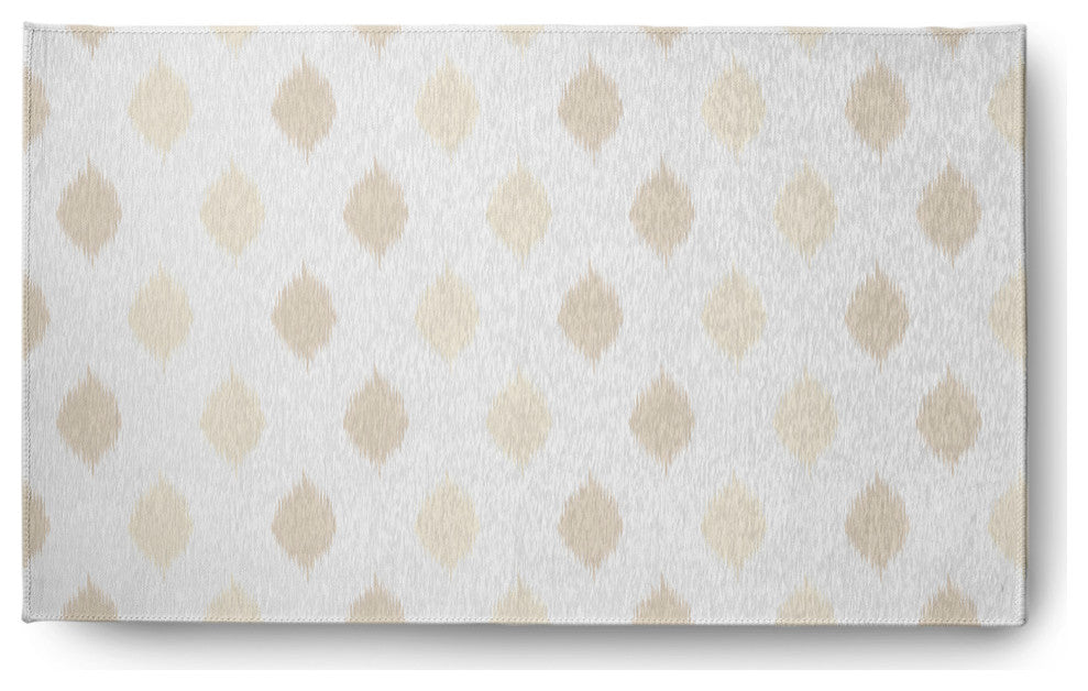 Ikat Dot Stripes Soft Chenille Area Rug, Ivory, 3'x5'
