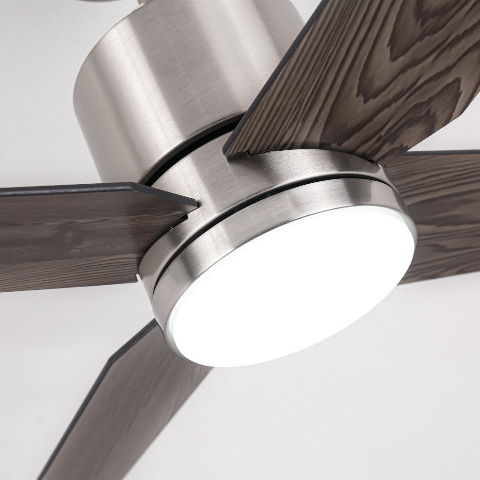 52 in. LED Satin Nickel Ceiling Fan with DC Reversible Motor