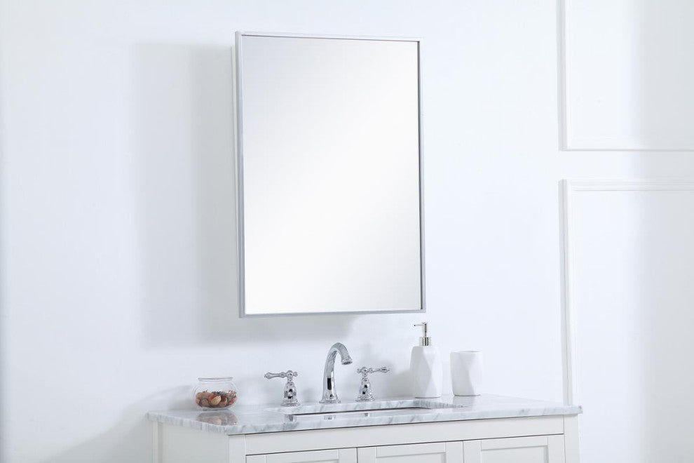 Metal Mirror Medicine Cabinet 20"x28", Silver Finish