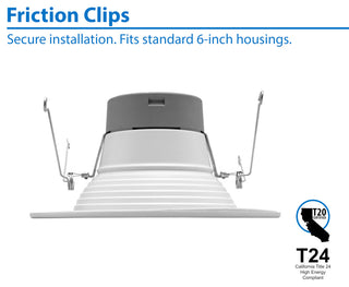 DLR566091203KWHBF-12 5/6", Recessed LED Downlight w Baffle, 12 Pack
