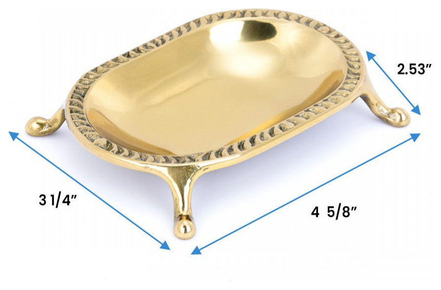 2 Vintage Freestanding Brass Soap Dishes Clawfoot Tub Style