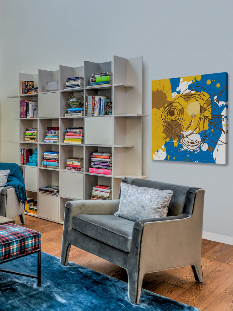 "Blue Brown Fish" Painting Print on Canvas by Irena Orlov