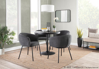Ashland Chair, Black Steel, Charcoal Fabric