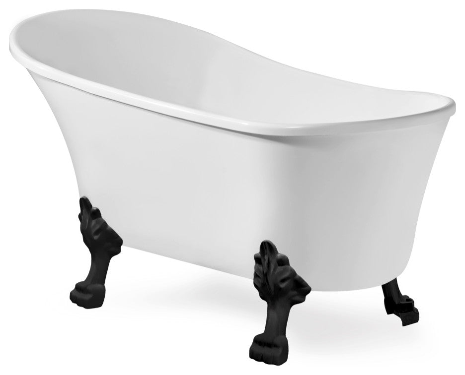 55" Streamline NPT9346BL-BL Clawfoot Tub With Internal Drain