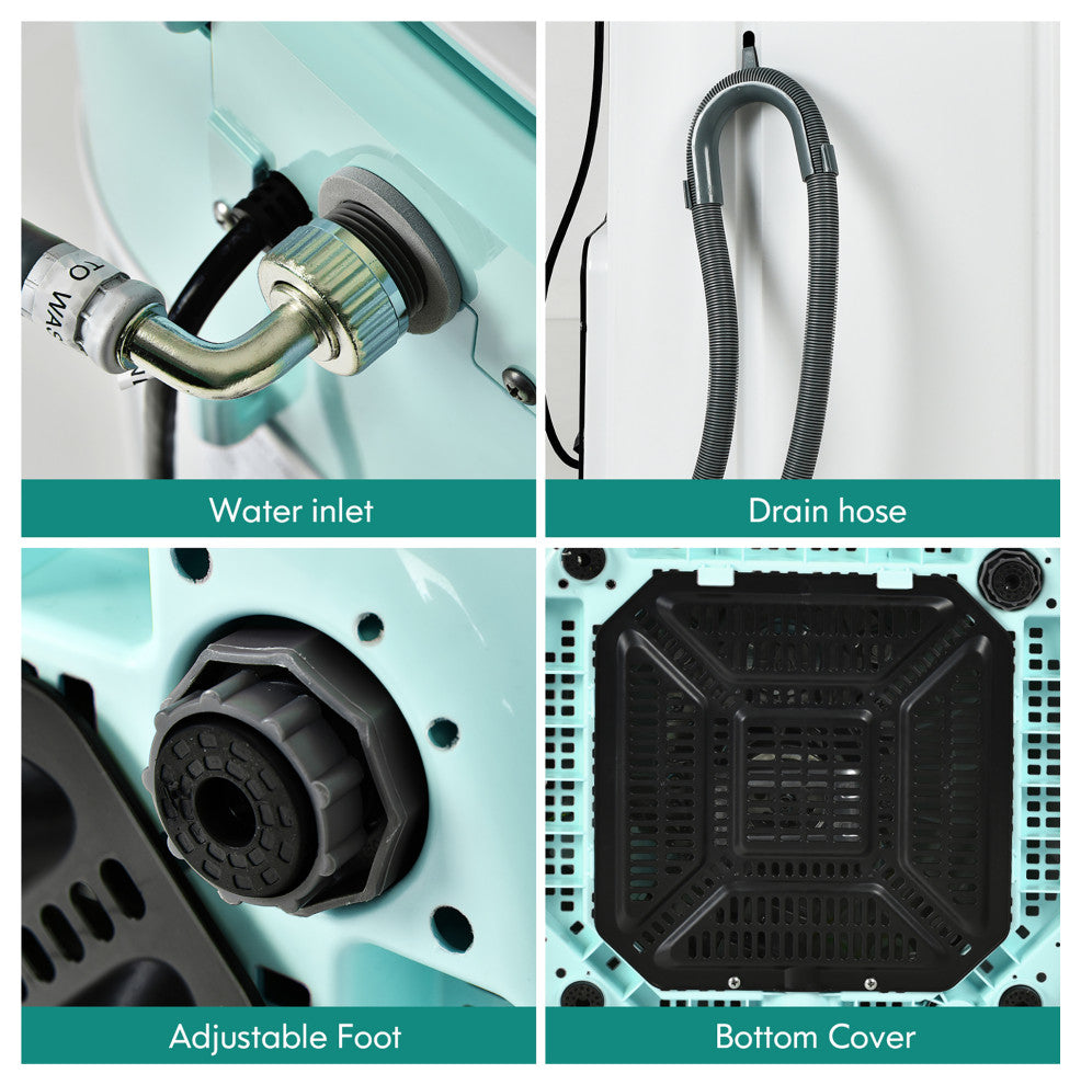 Costway 8lbs Portable Fully Automatic Washing Machine W/ Drain Pump Green