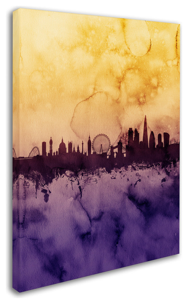 Michael Tompsett ''London Skyline Tall Yellow'' Canvas Art, 35x47