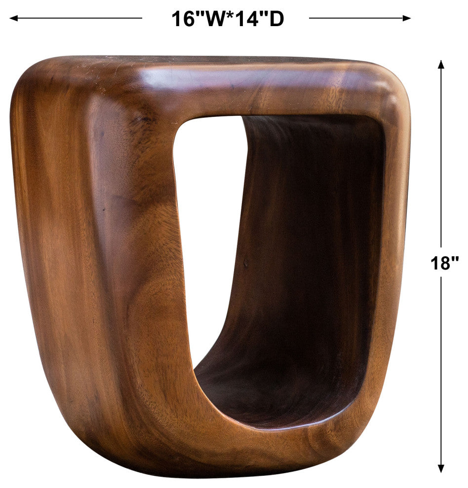Uttermost Loophole Wooden Accent stool