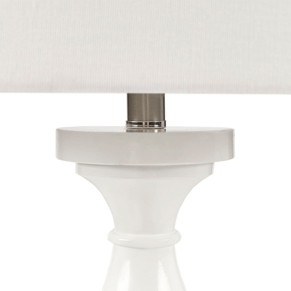 Hampton Hill Blythe Glossy White Resin Table Lamp