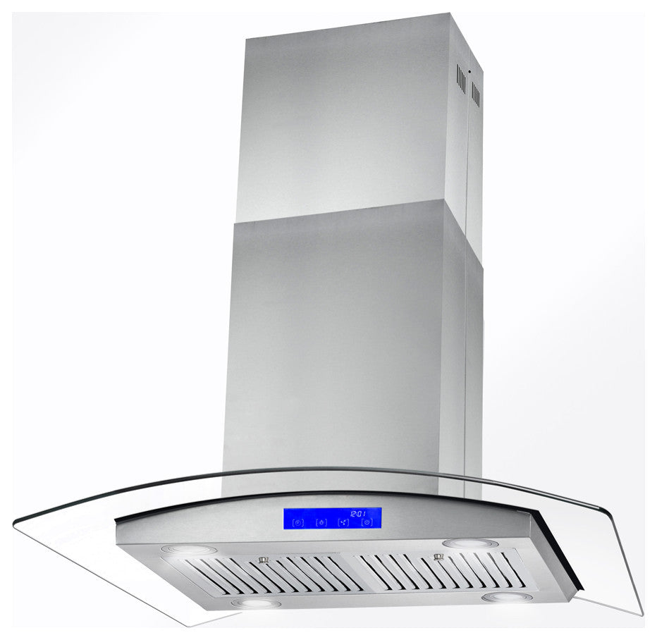 5PC Kitchen Package with 30" Freestanding Gas Range & 30" Island Range Hood