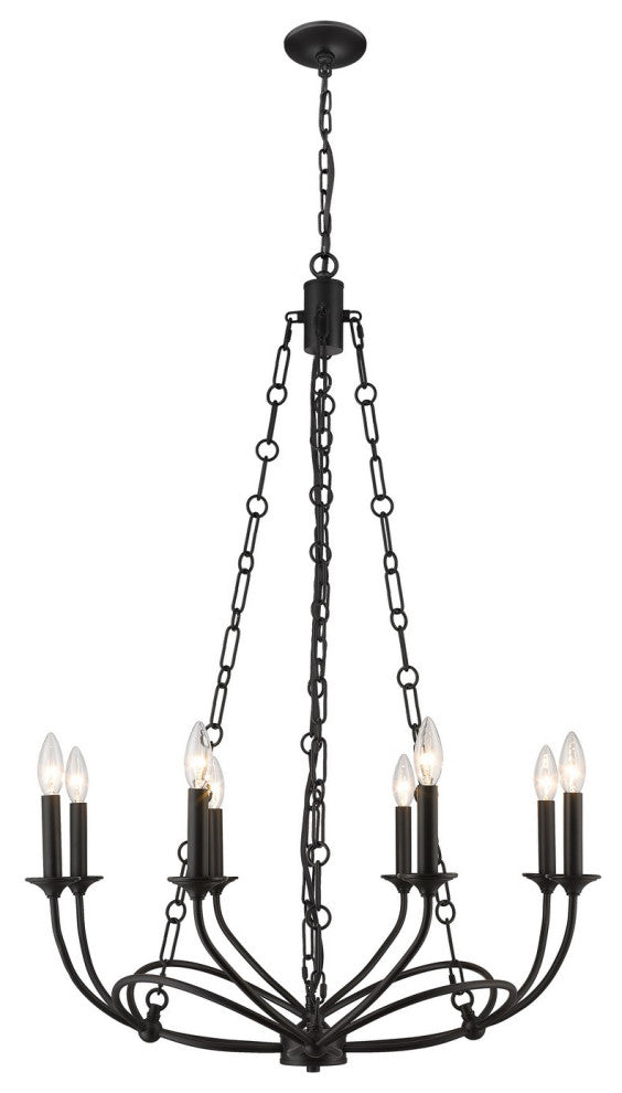 Zlite 3500-8MB 8-Light Chandelier, Matte Black