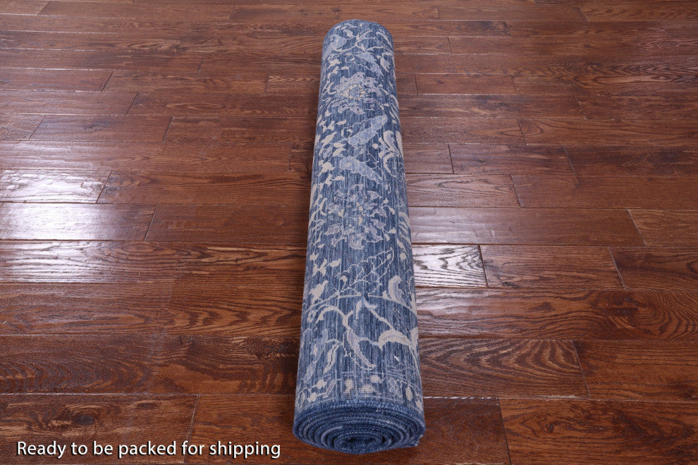 Runner Modern Handmade Wool Rug 4' 1" X 11' 10" Q11899