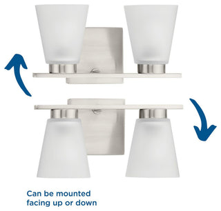 Tanner Collection Two-Light Transitional Vanity Light, Brushed Nickel
