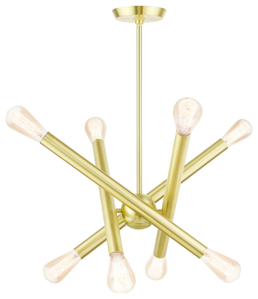 Satin Brass Modern, Urban, Sputnik, Dynamic, Timeless Chandelier