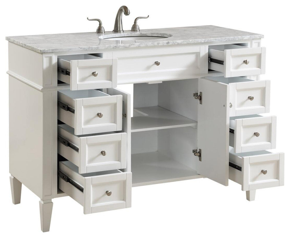 48" Single Bathroom Vanity Set, White