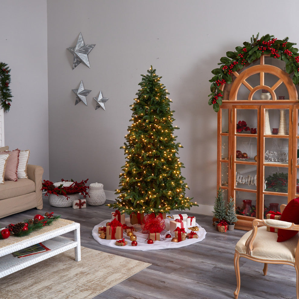 T3346 7 South Carolina Fir Artificial Christmas Tree With 550 Clear Lights