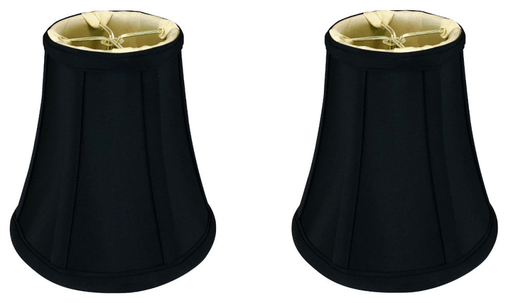 Royal Designs True Bell Basic Lamp Shade, Flame Clip Fitter, Black, Set of 2