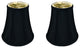 Royal Designs True Bell Basic Lamp Shade, Flame Clip Fitter, Black, Set of 2