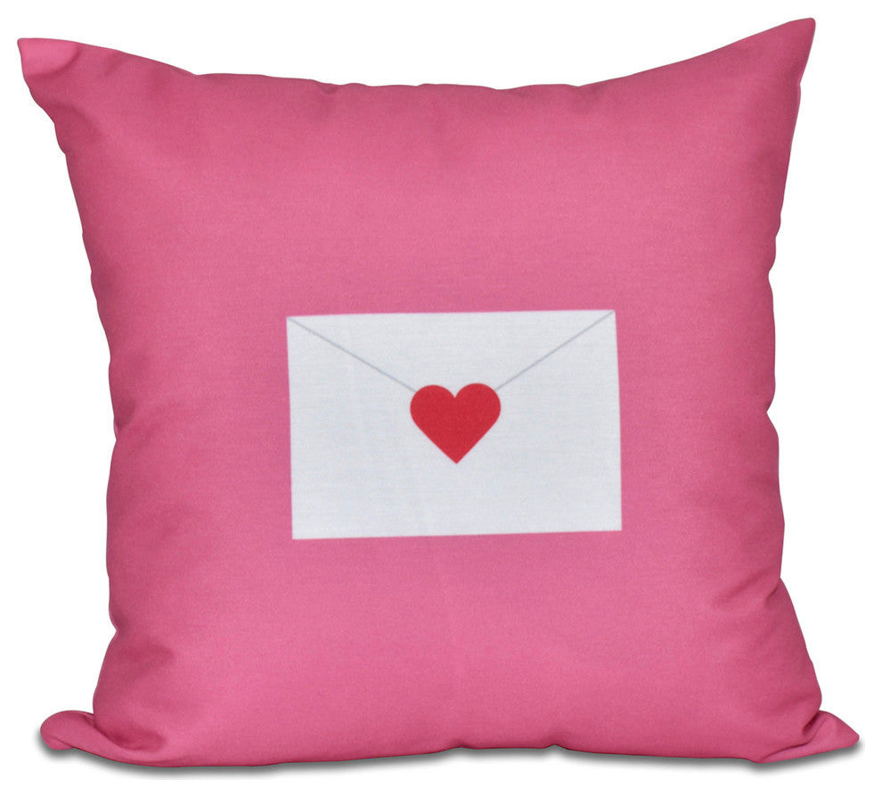 Valentine Print Pillow, Pink, 20"x20"