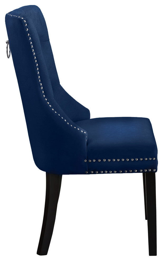Nikki Velvet Dining Chairs, Set of 2, Navy