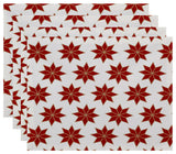 Decorative Holiday Placemat, Set of 4 Geometric, Red